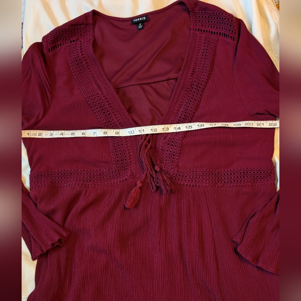 Torrid Burgundy Long Sleeve Dress - Picture 4 of 9